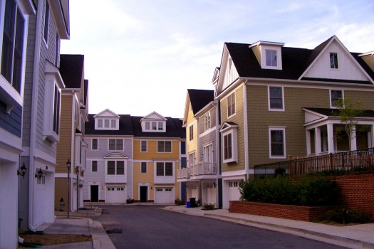 Kentland's multifamily attached housing shows off a variety of housing types. Image credit Flickr user Dan Reed.