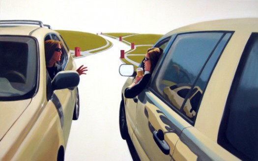 "The Conversation," oil on canvas, by Meg Aubrey