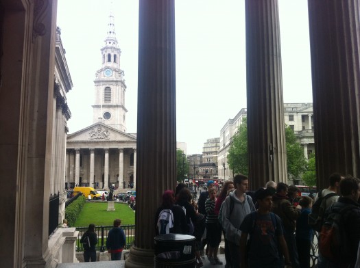 The view to St. Martin in the Fields from the National Gallery is always a sought-after perspective.
