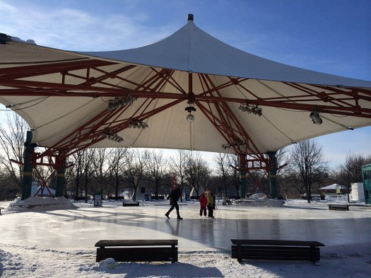 Outdoor skating rink at the Forks.