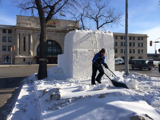 Snow sculptors from around the world prepare Winnipeg for Festival du Voyageur, February 14-23.