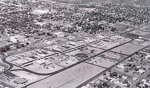 Downtown Las Cruces in 1974, after the leveling of "urban renewal."