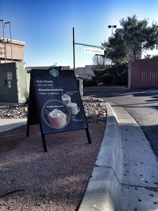 Historically speaking, sandwich board signage was pedestrian oriented. Here? Not so much.