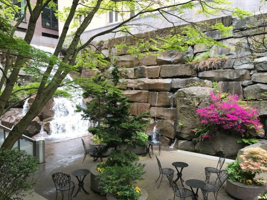 Restorative human habitat can be found at Waterfall Garden Park, 219 2nd Avenue South.